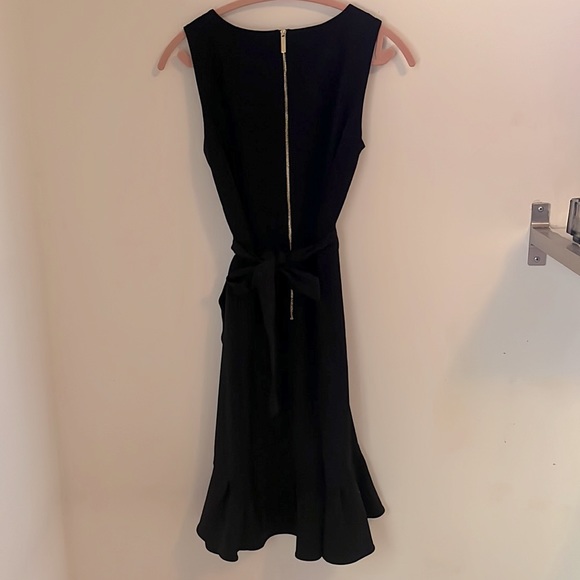 Classy Calvin Klein tie waist hem black dress - Picture 4 of 6